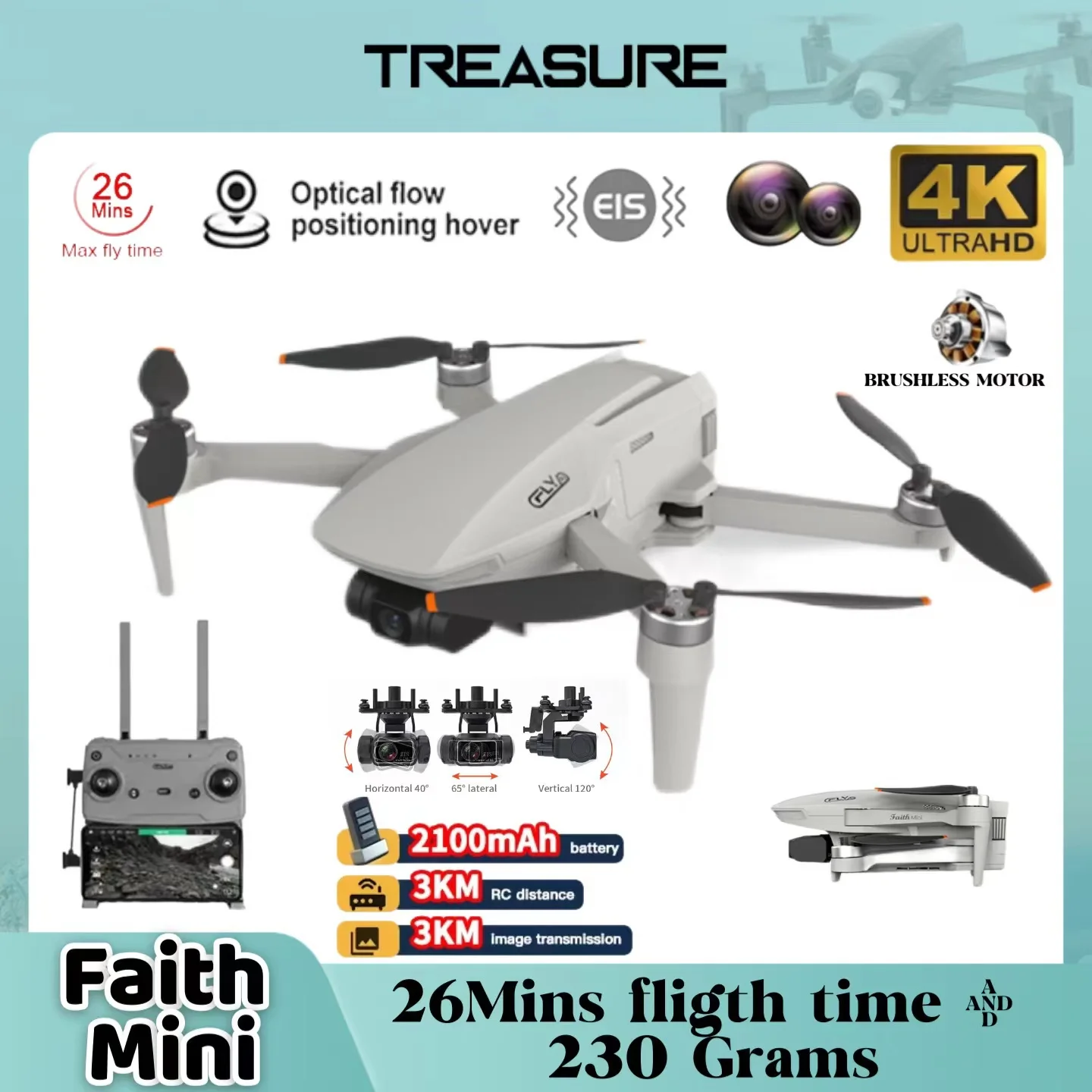 C-Fly Faith Mini Drone 4K Professional Hd Camera 5G Wifi 3-Axis Gimbal Brushless Motor Drone Rc Quadcopter Pieghevole