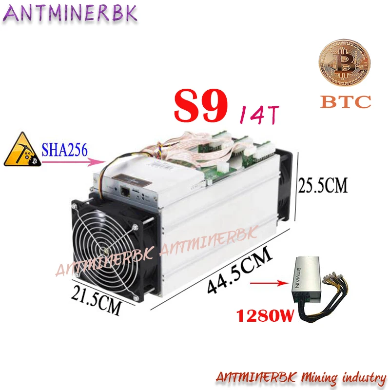 Macchina Mineraria Usata Antminer S9 14T 14Th/S Bitmain Con Psu S9 Bitcoin Miner 16Nm 1372W Miner Spedito Entro 24 Ore