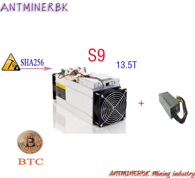 Macchina Mineraria Usata Antminer S9 13.5T 13.5Th/S Bitmain Con Psu S9 Bitcoin Miner 16Nm 1372W Miner Spedito Entro 24 Ore