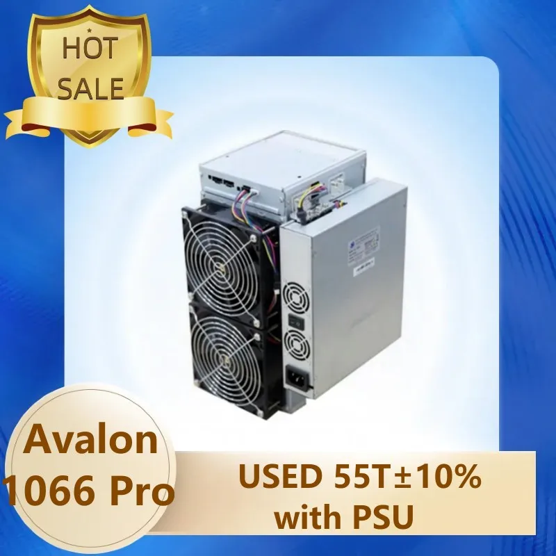Usato Old Avalon 1066Pro 55T(± 10%) Sha256 Asic Miner Btc Bitcoin Miner A1066Pro Avalon Miner A1066 55Th/S Con Alimentatore Psu