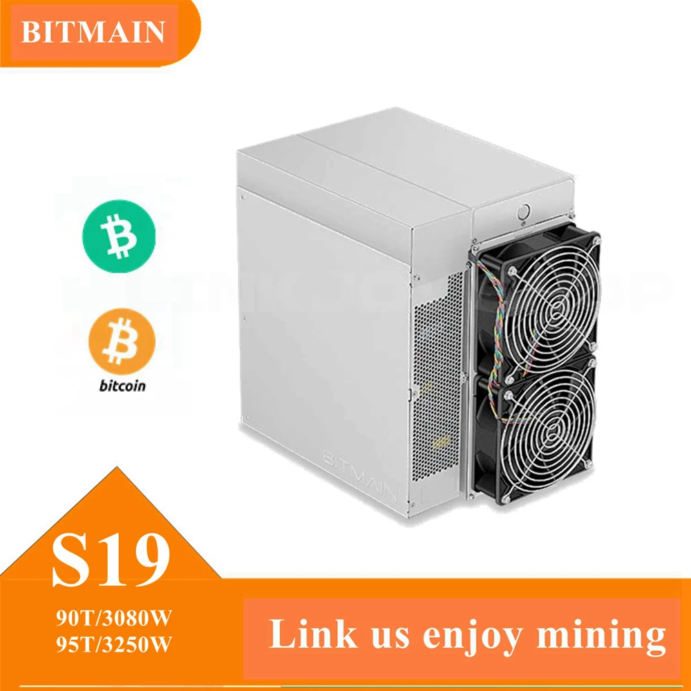 Antminer S19 95Th 90Th/S 3250W 3080W Bitcoin Miner Con Alimentatore Incluso Da Bitmain
