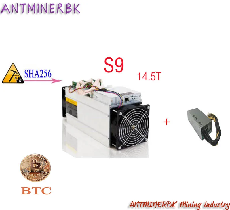 Macchina Mineraria Usata Antminer S9 14.5T 14.5Th/S Bitmain Con Psu S9 Bitcoin Miner 16Nm 1372W Miner Spedito Entro 24 Ore