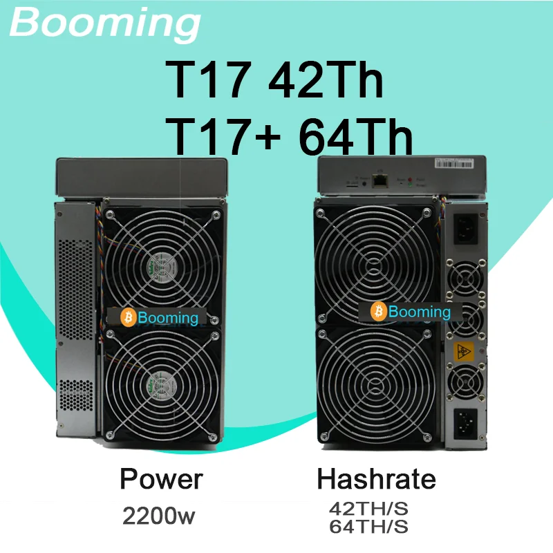 2024 Antminer T17 42T T17 + 64Th Usato Bitmain Bitcoin Asic Blockchain Miner Dissipatori Di Calore Refitted Aggiornato Btc Bch