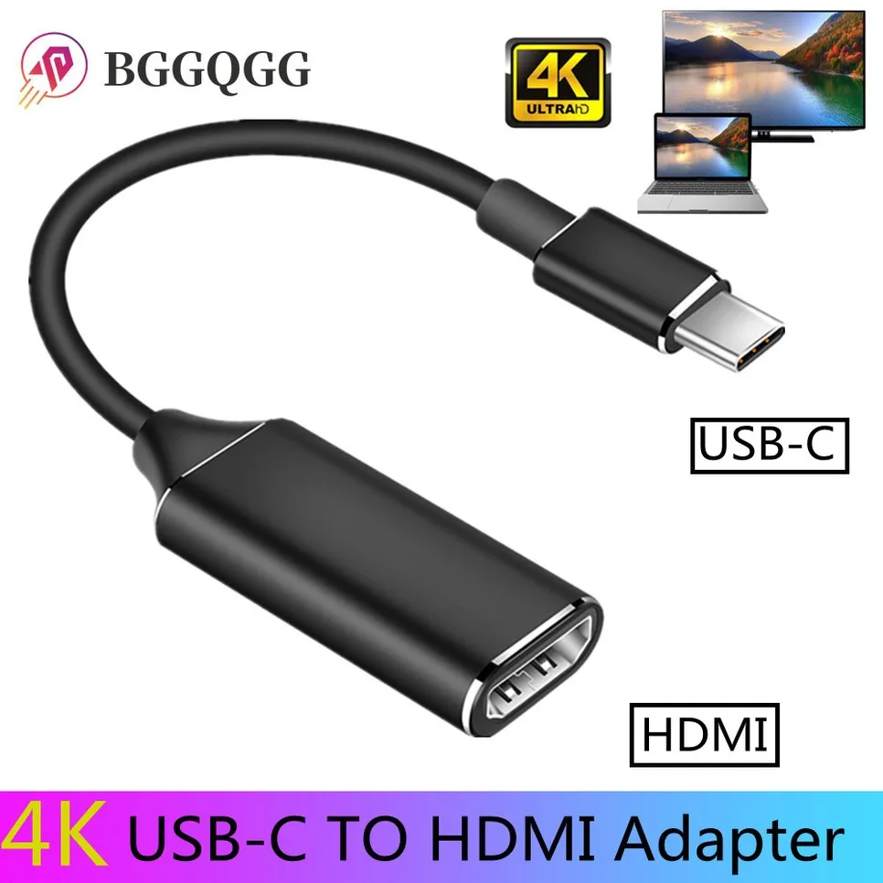 Bggqgg Adattatore Cavo Adattatore Da Usb C Type-C A Hdmi 4K 30Hz Per Macbook Samsungs9/S8 Convertitore Da Usb-C A Hdmi Per Display Tv Pc