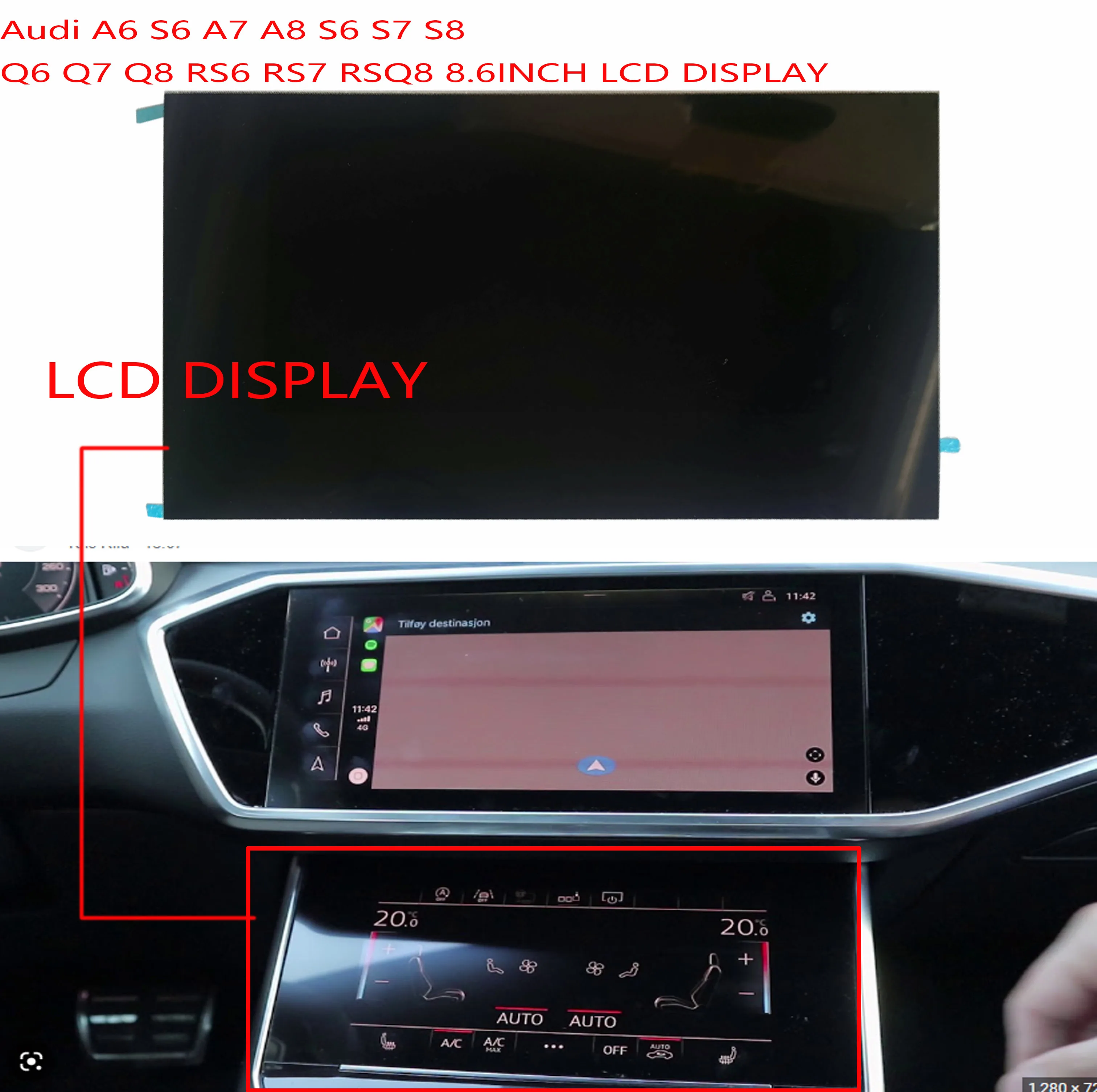 Vetro Display Lcd Da 8.6 "Per Audi C8 Klimaanlagen-Bedienfeld A6 S6 A7 A8 S6 S7 S8 Q6 Q7 Q8 Rs6 Rs7 Rsq8 Muslim. K. H. L