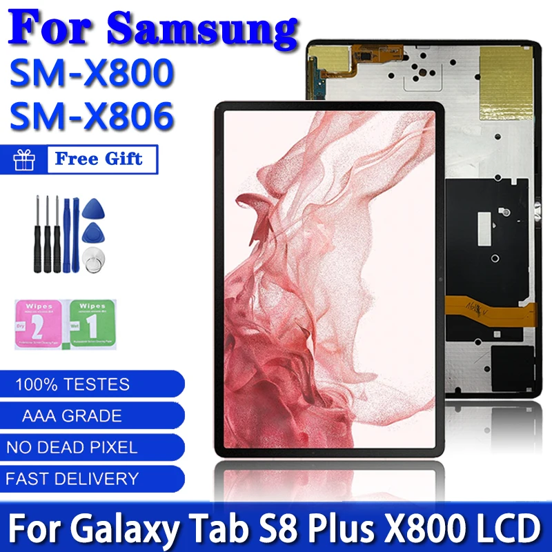 Amoled Originale Per Samsung Tab S8 + X800 X806 Display Touch Screen Digitizer Per Tab S8 Plus Sm-X800 Sm-X806 Lcd