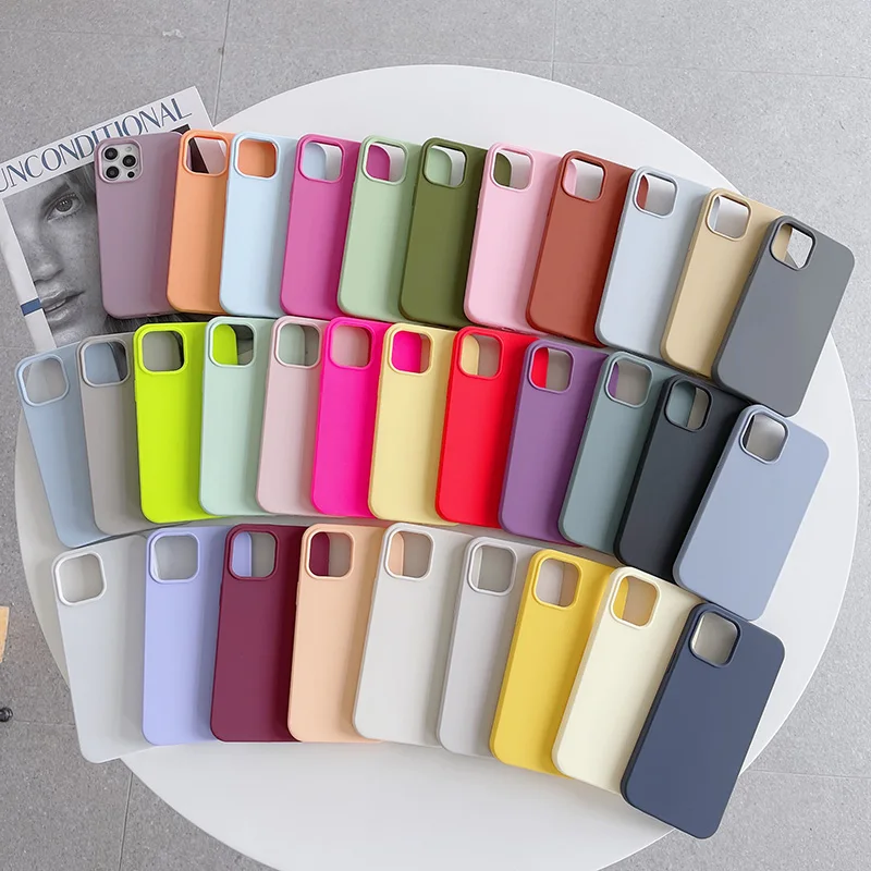 Custodia In Silicone Per Iphone 15 14 Pro Max Cover Posteriore Morbida Custodia A Copertura Totale Per Paraurti In Più Colori Per Iphone 15 14