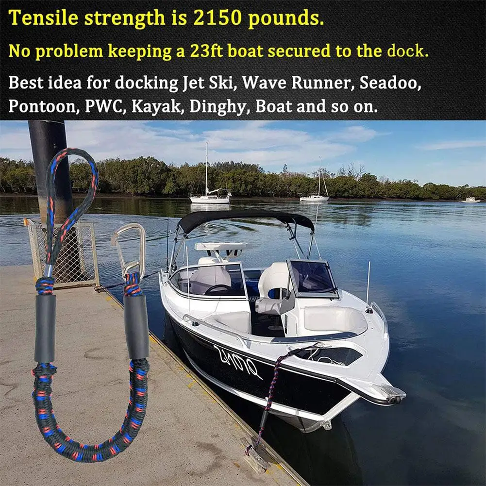 Barca Bungee Dock Lines Corde Docking Rope Per Kayak Moto D'Acqua Seadoo Jet Ski Pontoon Canoa Power Boat Ormeggio Corda Accessorio Y1O6