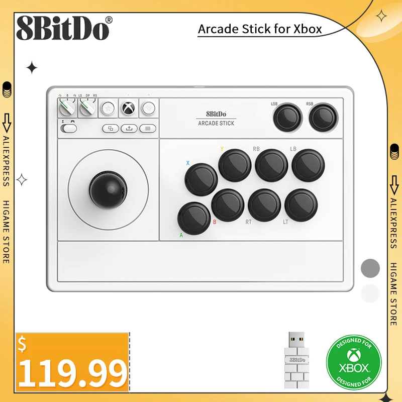 8Bitdo Arcade Stick Per Xbox Series X/S Xbox One E Win10 + Wireless 2.4G/Wired Usb-C Arcade Fight Stick Con Jack Audio Da 3.5Mm