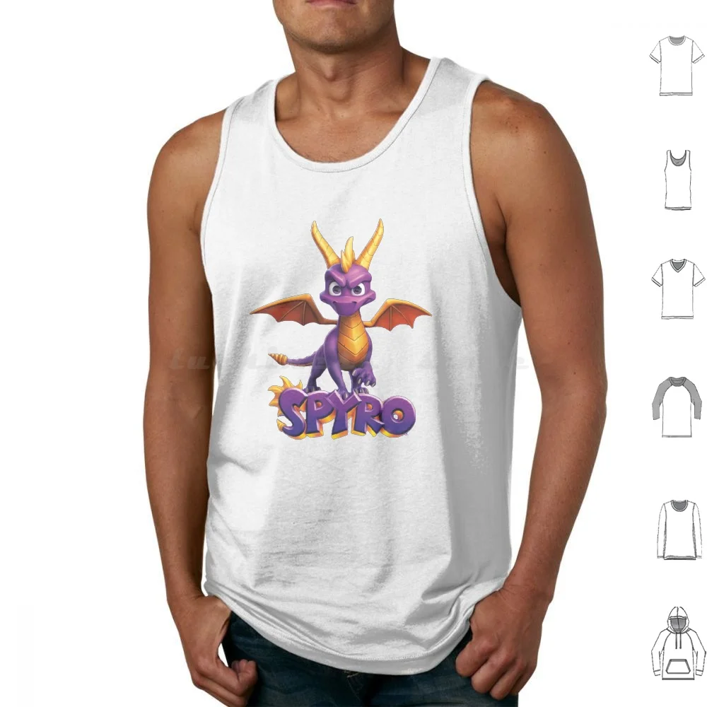 Spyro Canotte Stampa Cotone Spyro Dragon Purple Purple Dragon Spyro Dragon Spyro The Purple Dragon Game Retro