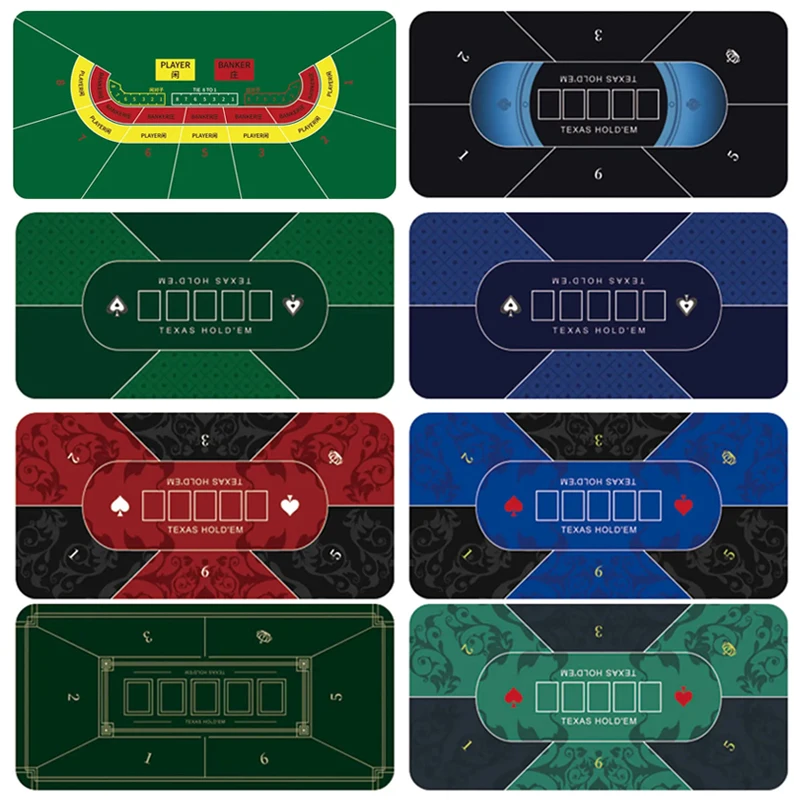 1.2*06M Hold'Em Texas Poker Mat Blackjack Baccarat Dice Roulette Household Durable Rubber Gaming Desk Pad Casino Chips Table Mat