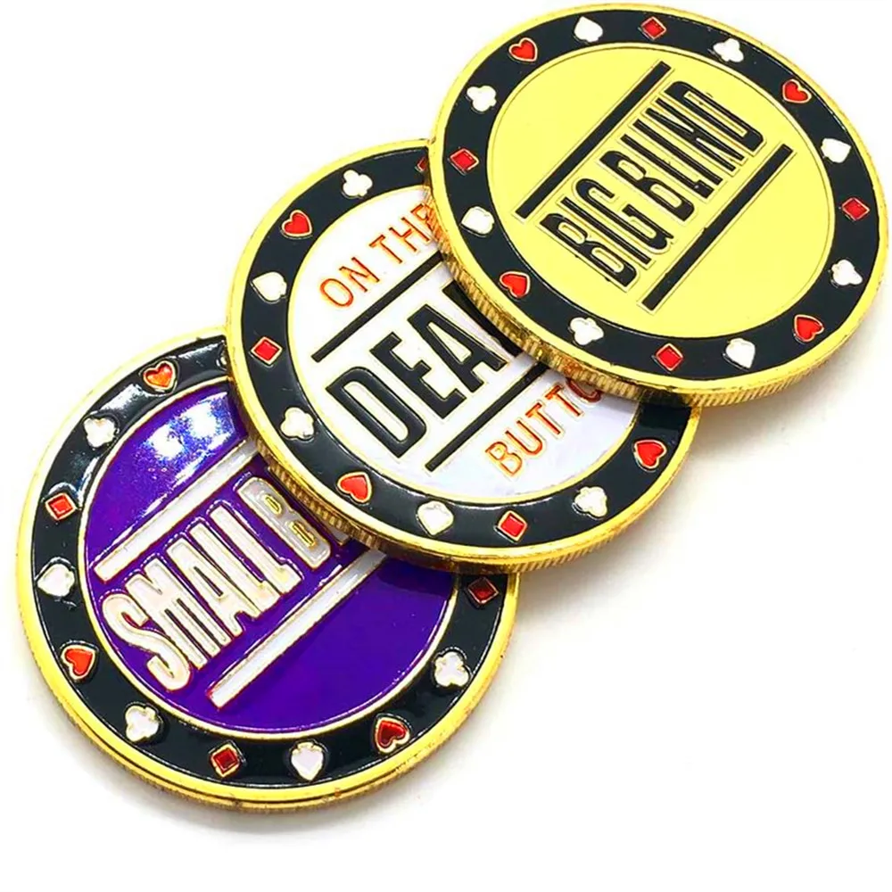 Piccoli Ciechi Grandi Ciechi E Rivenditori Bottoni In Metallo Per Craps Texas Poker Table Poker Coin