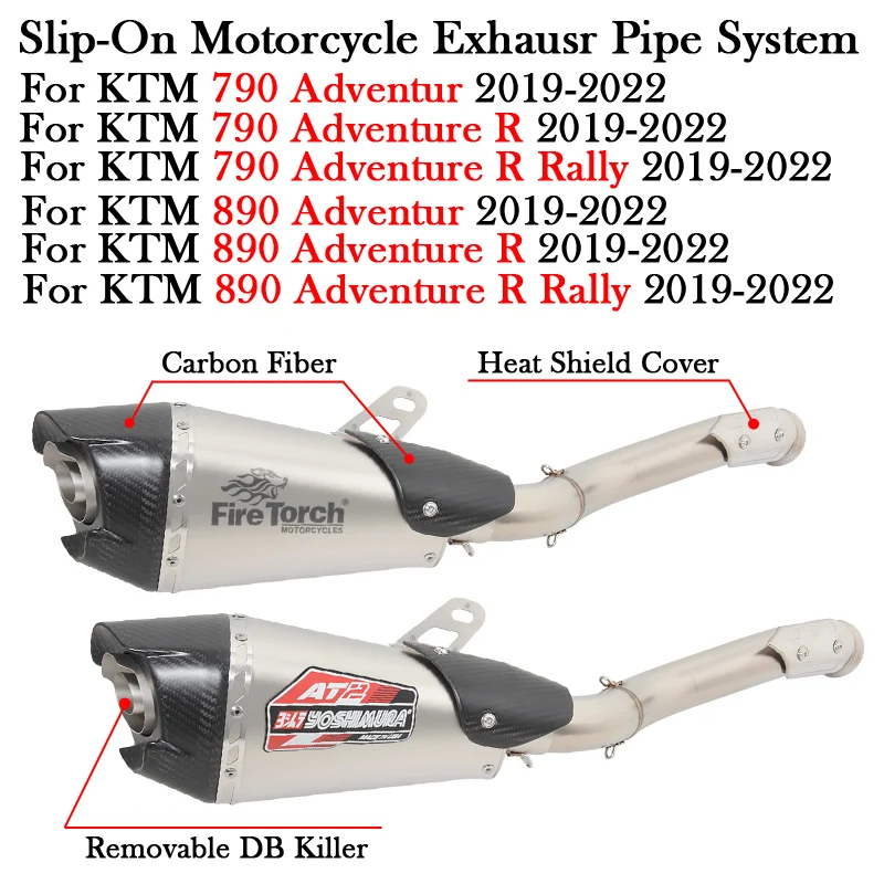 Per Ktm 790 890 Ktm790 Ktm890 Boxr Rally 2019 - 2022 Moto Yoshimura At2 Scarico Modifica Fuga Moto Tubo Di Collegamento Centrale