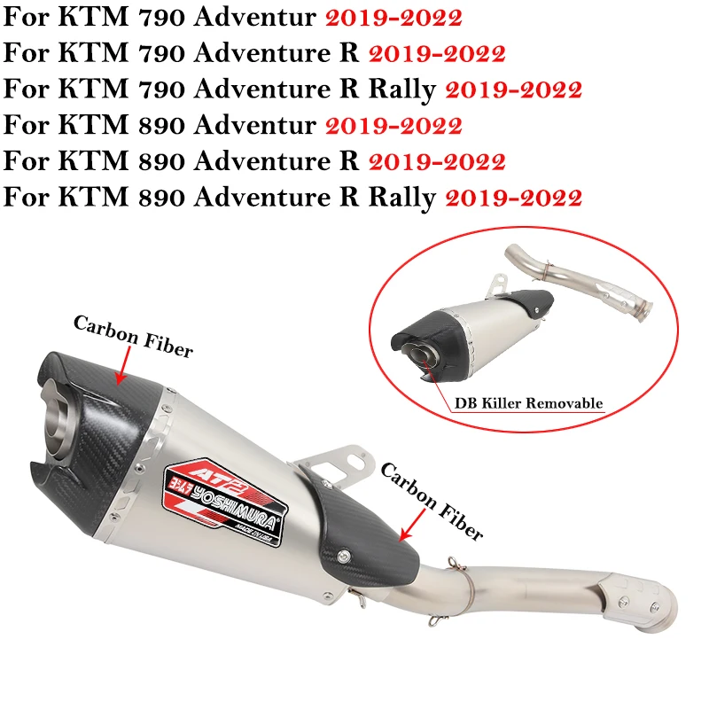 Per Ktm 790 890 Ktm790 Ktm890 Boxr Rally 2019 - 2022 Moto Yoshimura At2 Scarico Modifica Escape Mid Link Tubo Silenziatore
