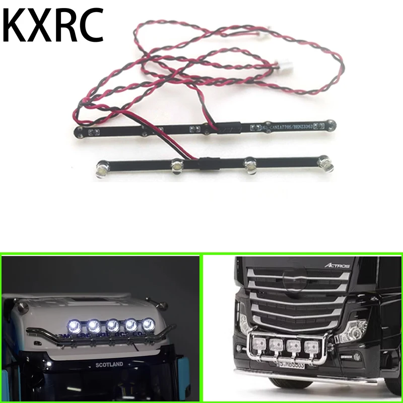 1Set Led Dome Light Anteriore Face Bottom Lamp Kit Per 1/14 Tamiya Rc Truck Trailer Ribaltabile Mercedes Benz Actros 3363 56348 Parte Fai Da Te