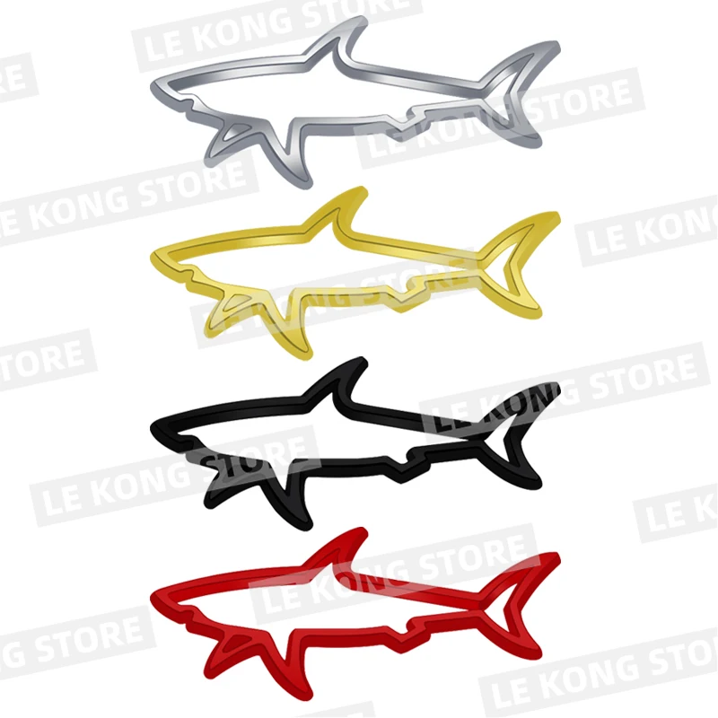 Hollow Fish Shark Badge Car Head Trunk Body Sticker Decal Emblem Accessori Per Skoda Opel Jaguar Toyota Jeep Metal Car Styling