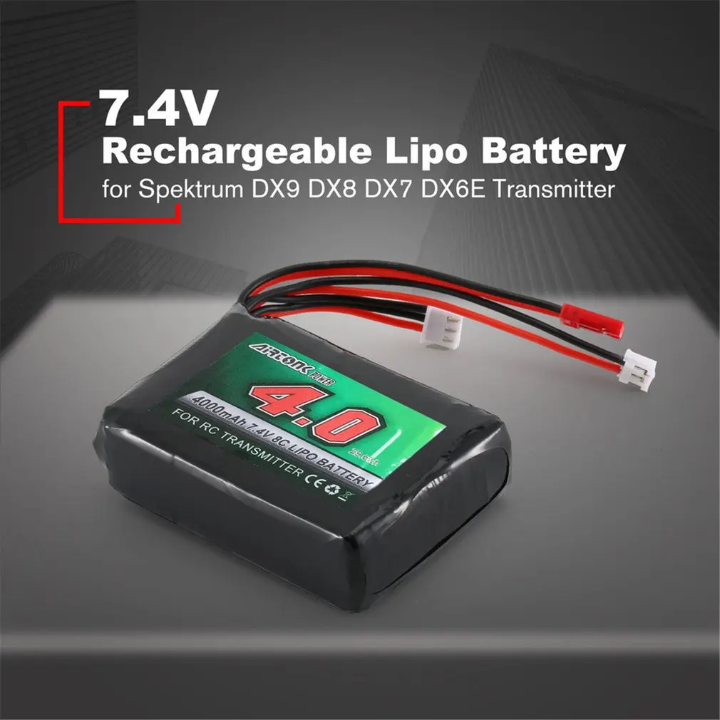 7.4V 8C 4000Mah Trasmettitore Rc Batteria Ricaricabile Trasmettitore Lipo Batteria Per Trasmettitore Spektrum Dx9 Dx8 Dx7 Dx6E