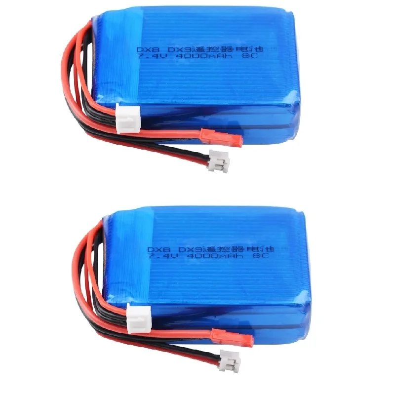 7.4V 4000Mah 8C Trasmettitore Lipo Batteria Jst Plug Per Spektrum Dx9 Dx8 Dx7 Dx6E Telecomando Trasmettitore Batteria