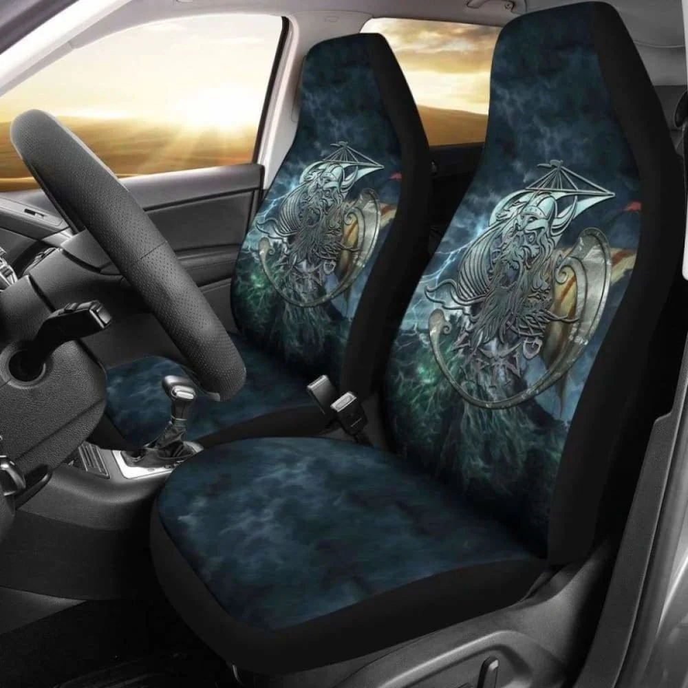 Coprisedili Per Auto Longship Viking Odin Drakkar, Confezione Da 2 Coprisedili Anteriori Universali