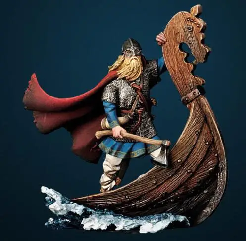 Kit Non Verniciato 1/32 54Mm Viking Drakkar Longboat Soldier Antica Figura 54Mm Kit Resina Storica Modello In Miniatura