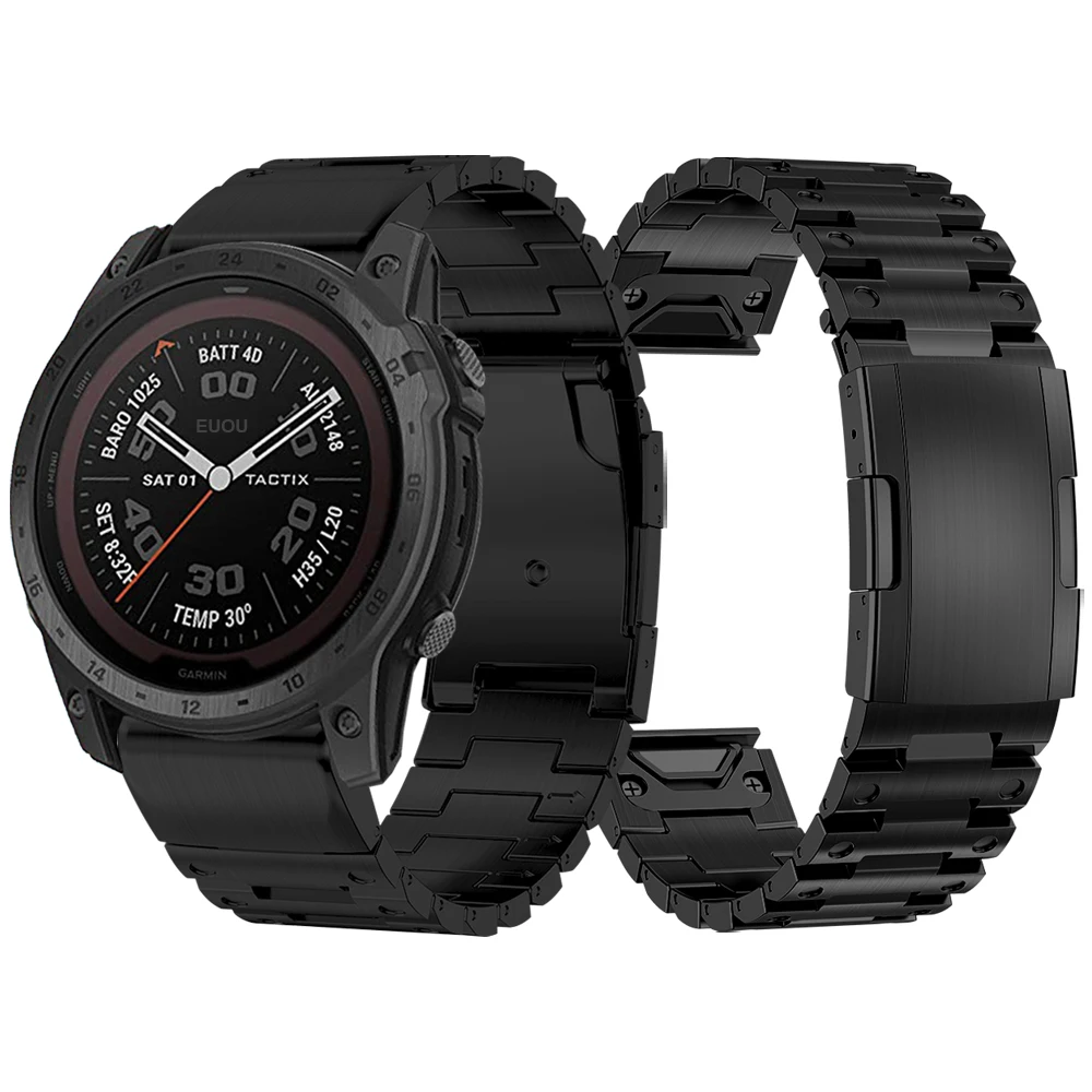 Cinturino In Acciaio Metallico Da 26Mm Quick Fit Per Garmin Tactix 7 Pro/Tactix Delta Solar Watch Band Bracciale Modifica Cinghie Fenix/Epix