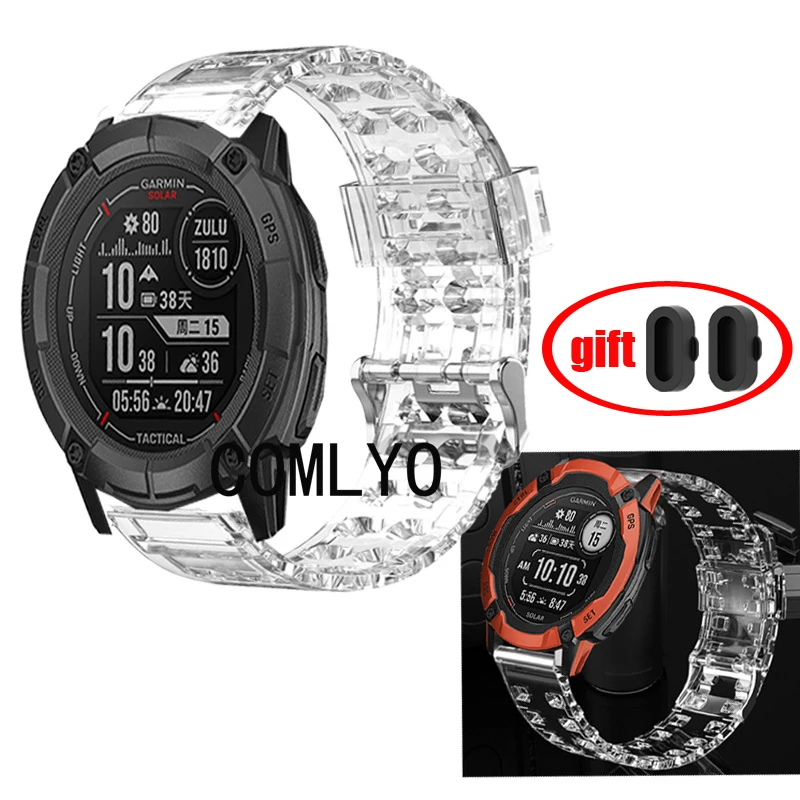 3 In1 Per Garmin Instinct 2X 2 Solar Sports Crossover Strap Tpu Band Wristband Clear Tpu Bracciale Belt Charging Port Plug Cover