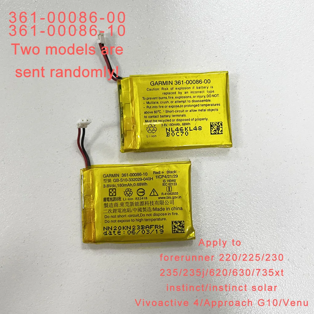 Batteria Ricaricabile Agli Ioni Di Litio Per Riparazione Parte Garmin Instinto/Instinto Solare/Vivoactive 4/Approccio G10/Venu 180Mah