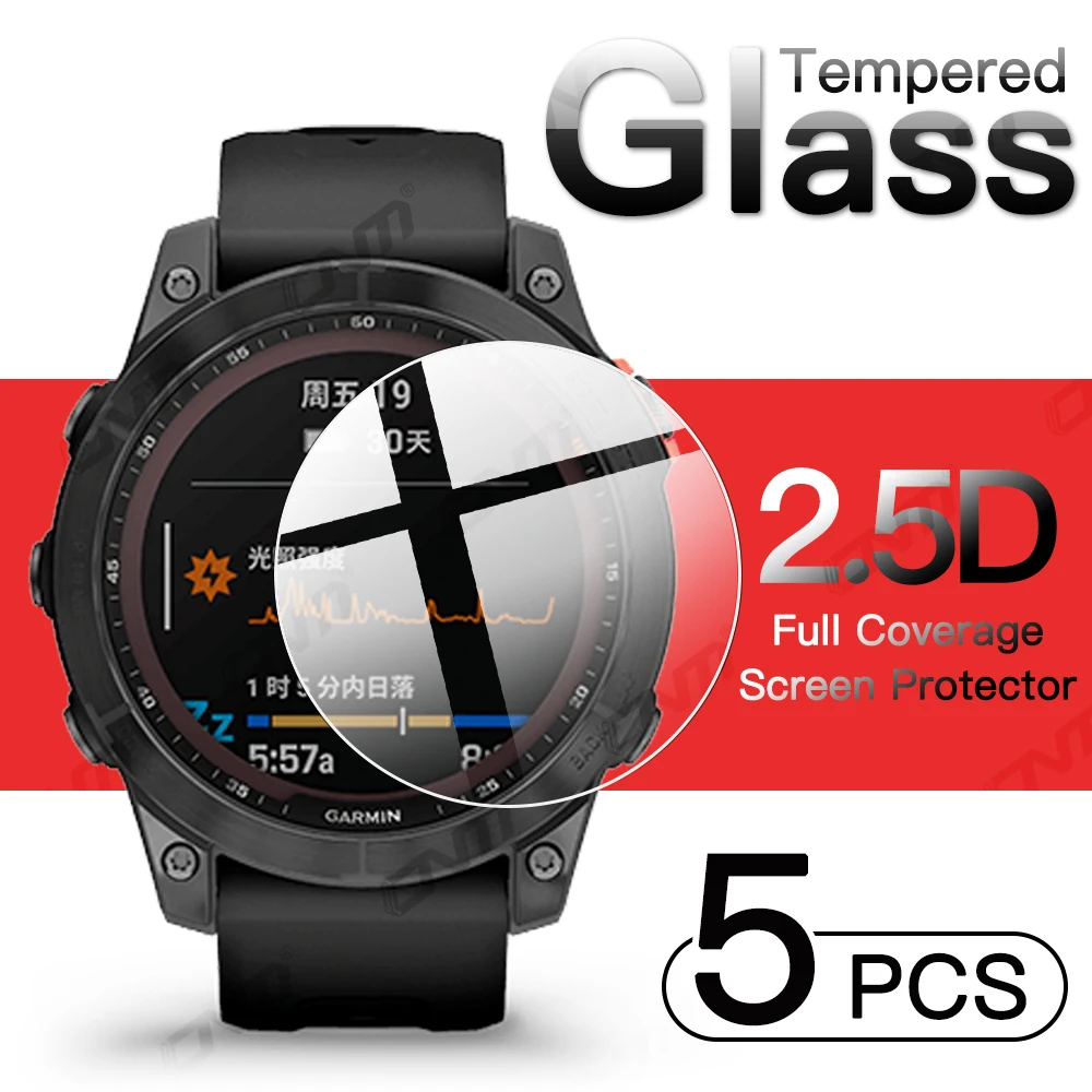 5 Pack 9H Premium Vetro Temperato Per Garmin Fenix 7S 6 6X 6S Pro 5 5S Pellicola Protettiva Per Schermo Per Garmin Solar / Epix
