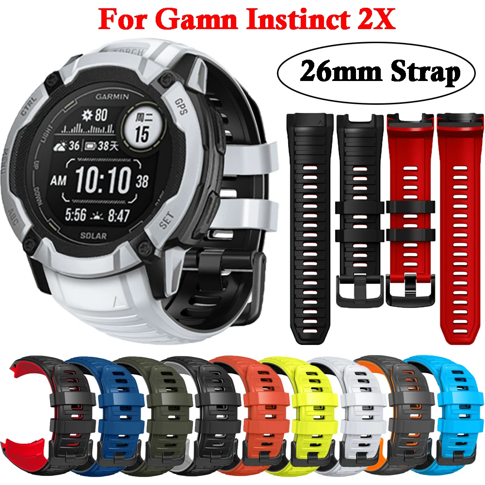 Cinturino Di Ricambio Per Cinturino In Silicone Garmin Instinct 2X Solar 26Mm Per Accessori Per Cinturini Garmin Instinct 2X