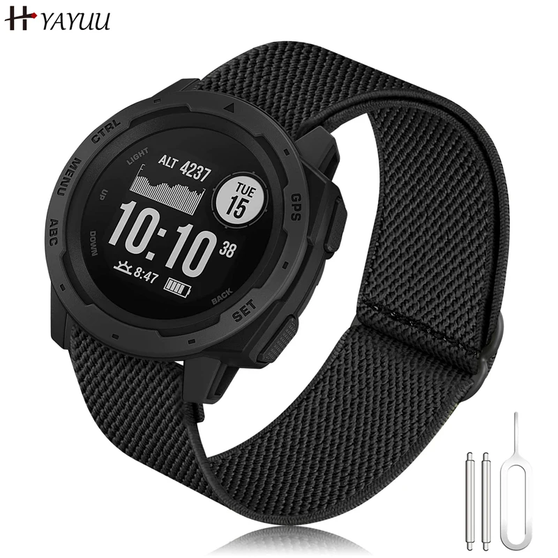 Elastico Cinturini Per Garmin Instinct / Instinct 2 Solare, Morbido Elastico Nylon Wristband Della Cinghia Per Garmin Instinct Crossover Solar, Instin
