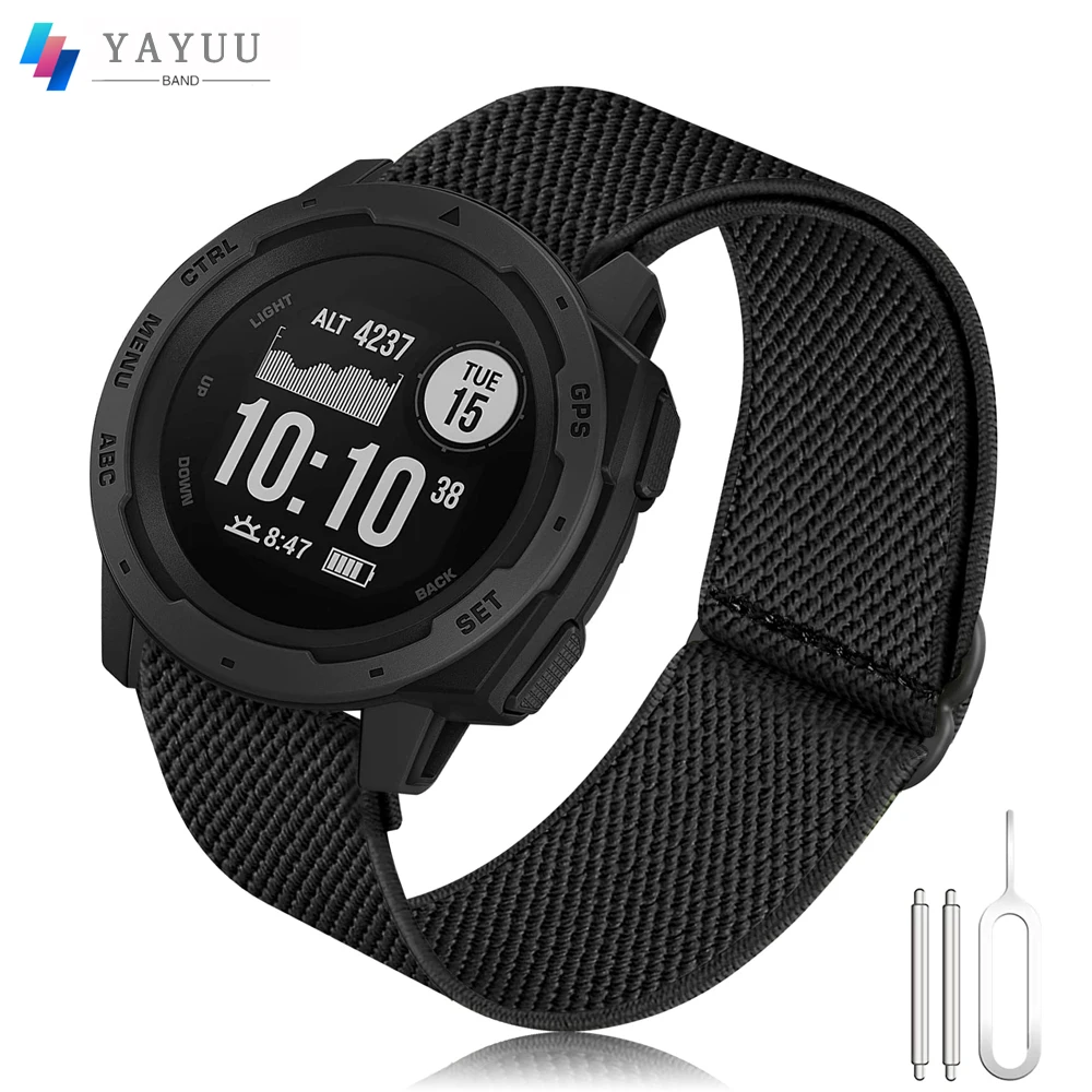 Cinturini Elastici Per Garmin Instinct 2 Solar, Cinturino In Nylon Elastico Morbido Per Garmin Instinct Tactical/ Solar/ Tide/ Esports