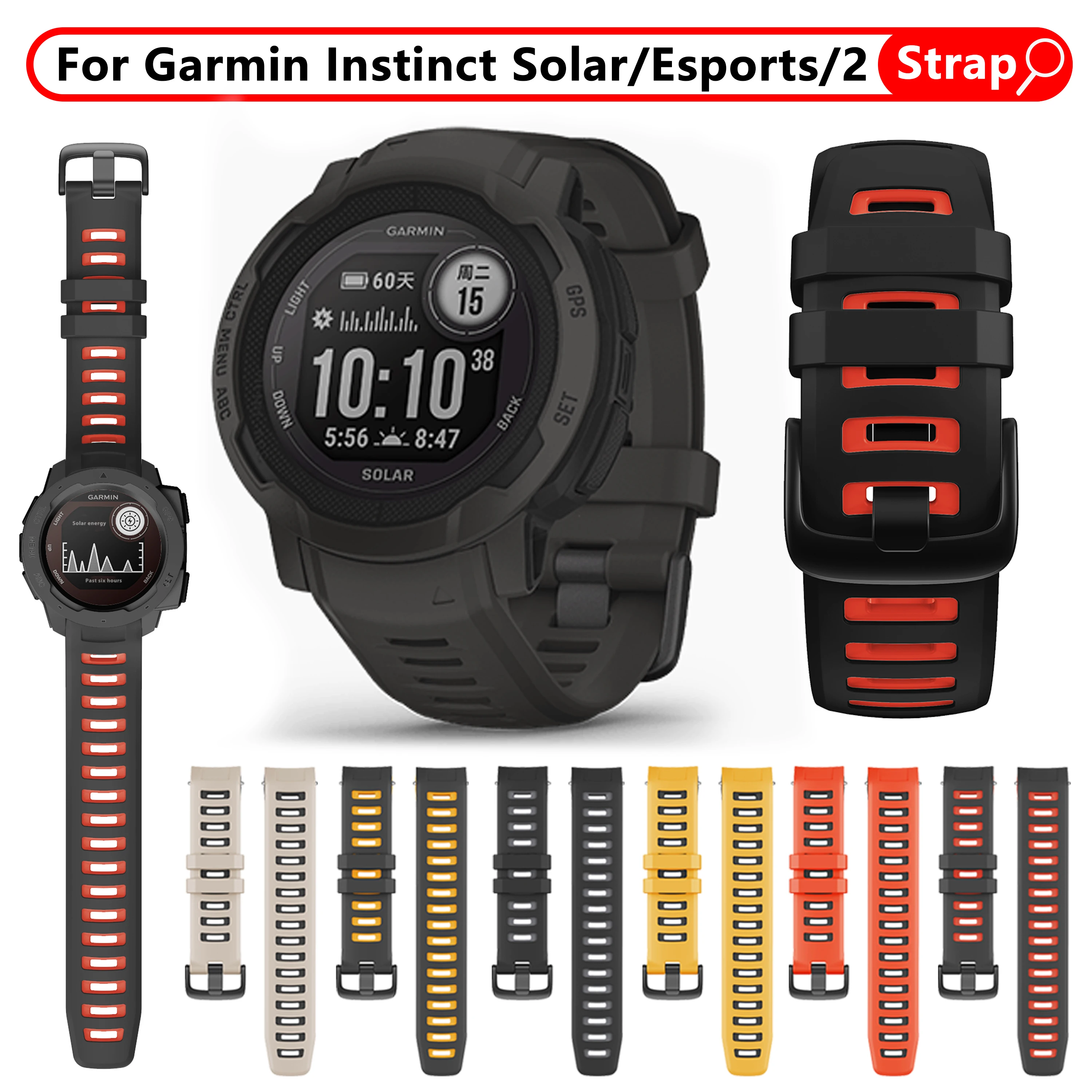 Bracciale Per Garmin Instinct 2 Solar Smart Watch Band Strap Per Instinct Crossover Solar Tactical Esports Tide Watchband Correa