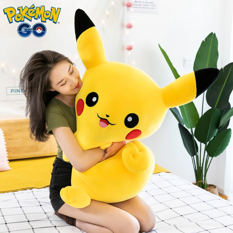 Pokemon Series Anime Cute Down Cotton Smiling Pikachu Doll Peluche Bambini Che Ride Pikachu Cloth Doll Girl Birthday Gift