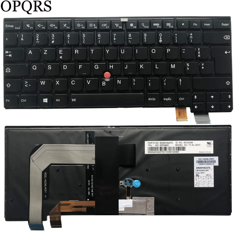 Nuova Tastiera Francese Per Laptop Per Lenovo Thinkpad T460S T470S Tastiera Fr Retroilluminata Nera