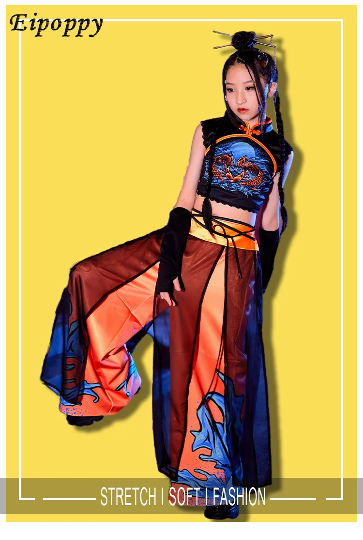 Costume In Stile Cinese Per Bambini National Fashion Passerella Show Costume Suit Girls' Jazz Dance New Clothing