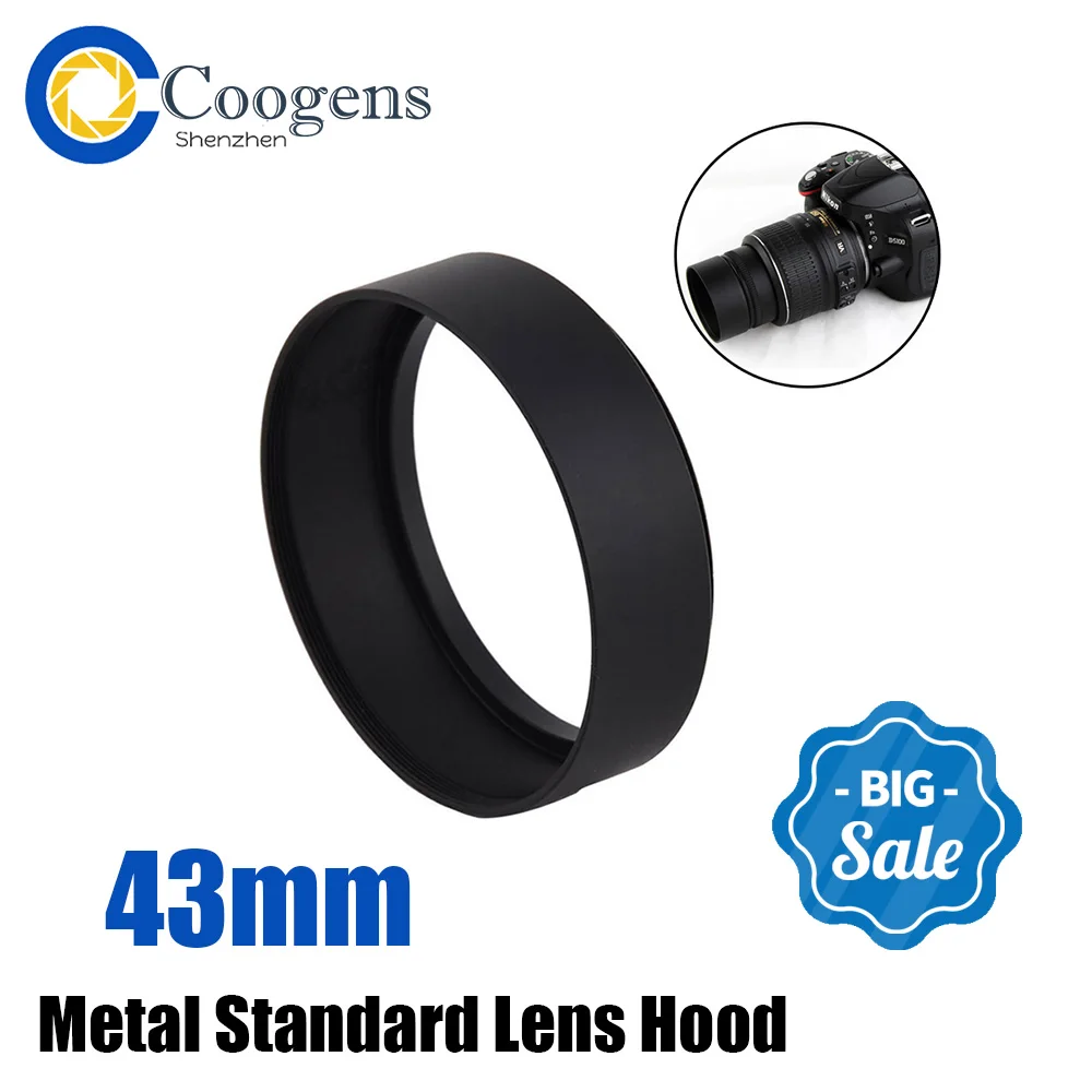 43 43Mm Metallo Standard Paraluce Vite-In Per Canon Nikon Sony Panasonic Lumix Pentax Olympus Samsung Nx500 Slr Accessori