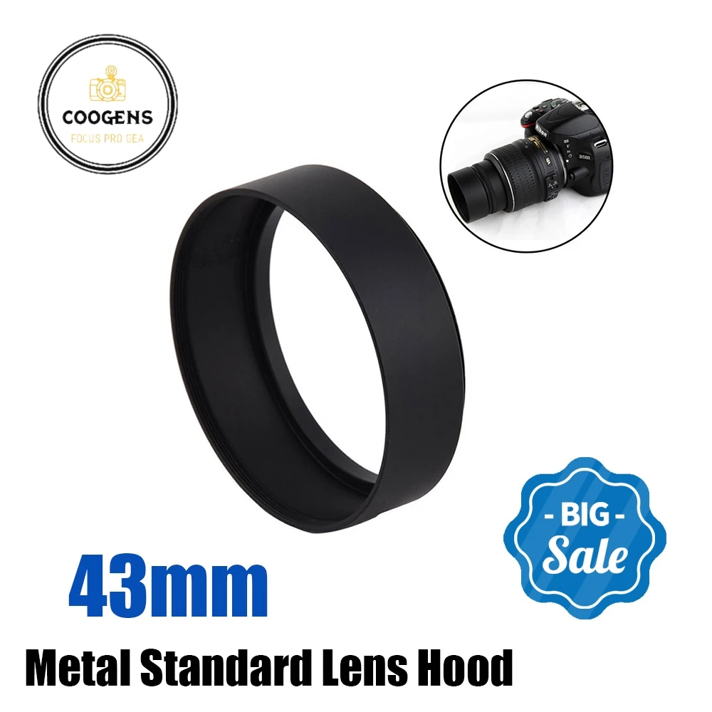 43 43Mm Metallo Standard Paraluce Vite-In Per Canon Nikon Sony Panasonic Lumix Pentax Olympus Samsung Nx500 Slr Accessori