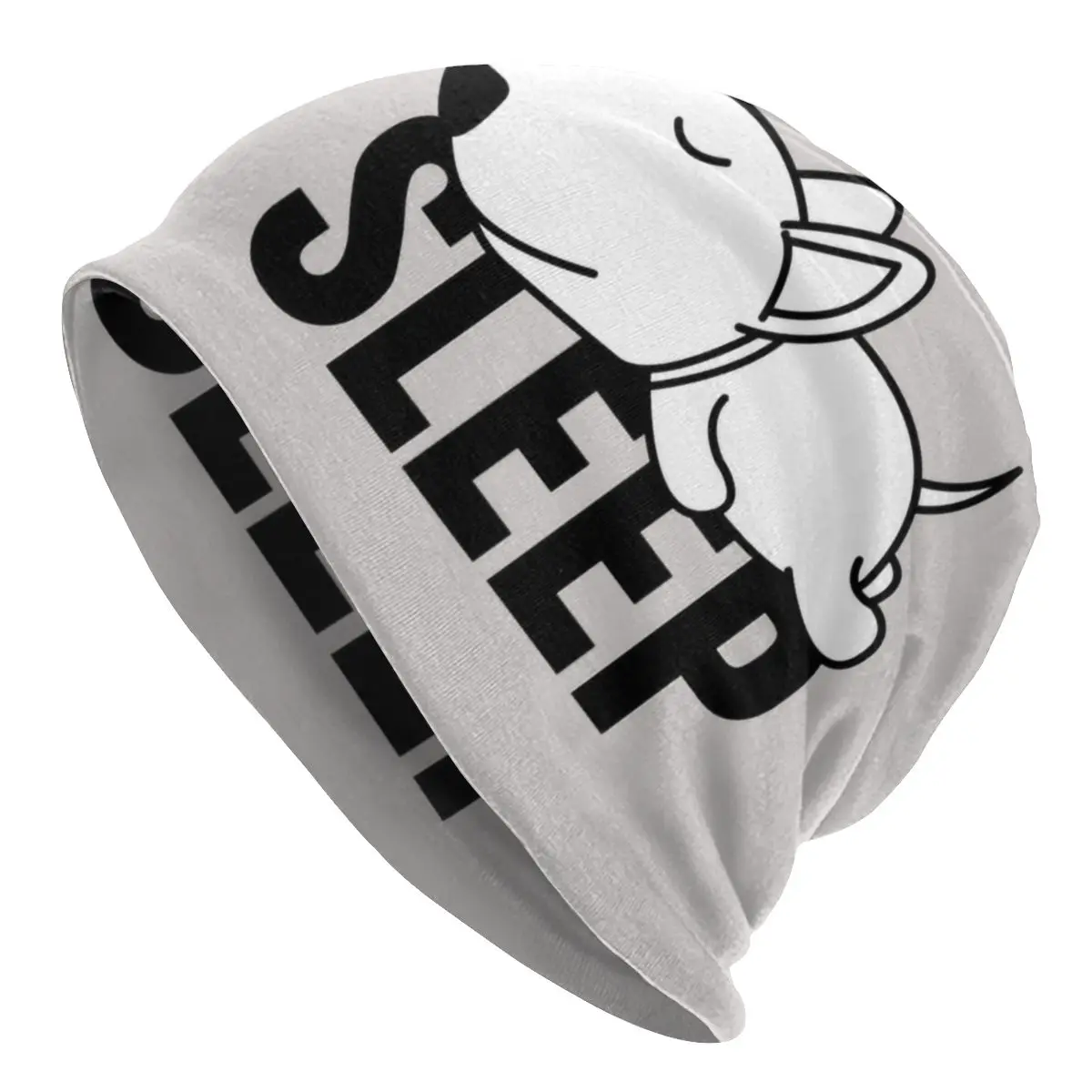 Custom Sleeping Bull Terrier Dog Slouchy Beanie Hats Women Men Animal Puppy Hip Hop Knitted Skullies Beanies Caps For Winter Ski