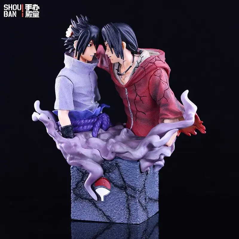 17Cm Naruto Busts Figura Anime Gk Brothers Reacation Uchiha Itachi Uchiha Sasuke Action Model Figure Pvc Collection Toy