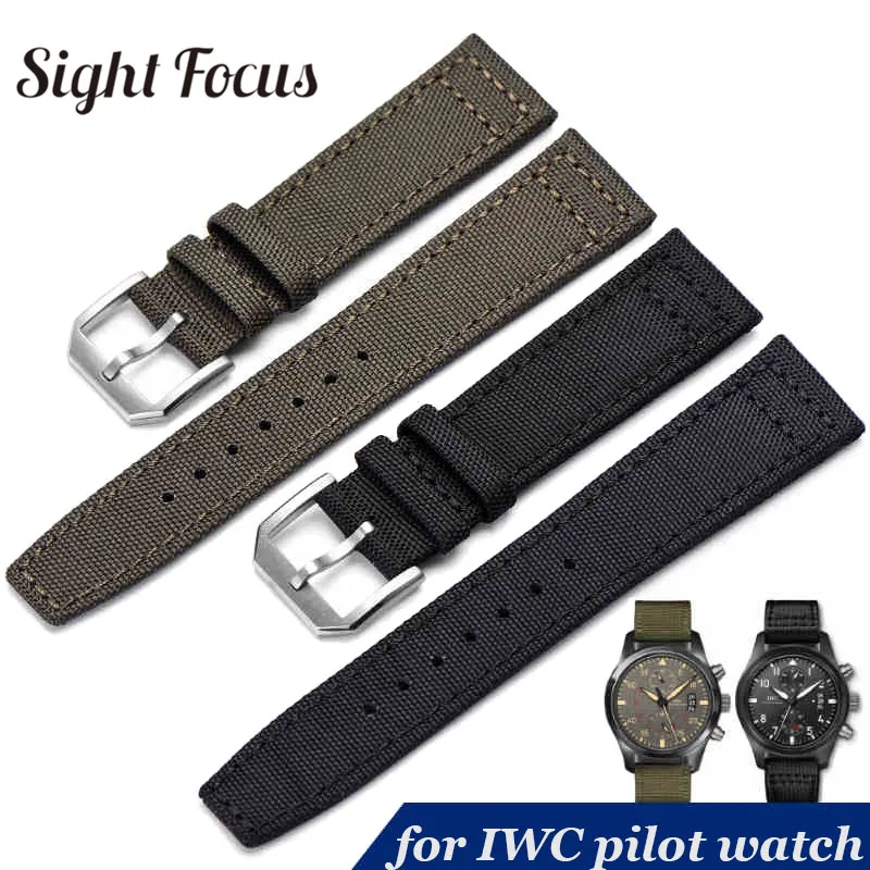 20Mm 21Mm 22Mm Cinturino In Nylon Per Iwc Pilot Spitfire Timezone Top Gun Strap Verde Nero Cinture Per Mido Longines Spirit Strap
