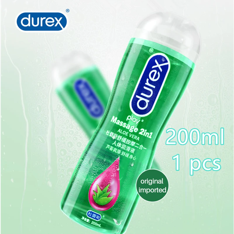 Durex Play 200Ml Di Aloe Vera Lubrificante A Base D'Acqua Olio Da Massaggio Gel Anale Di Lubrificazione Intimo Prodotti Per Adulti Giocattoli Del Sess