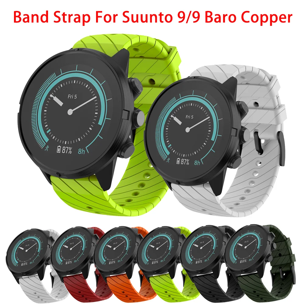 Molle Del Silicone Cinturino Da Polso Per Suunto 7/ Suunto 9 Baro/ Suunto Spartan Di Sport Da Polso Hr / Suunto D5 Smart Watch Band 24 Millimetri Brac