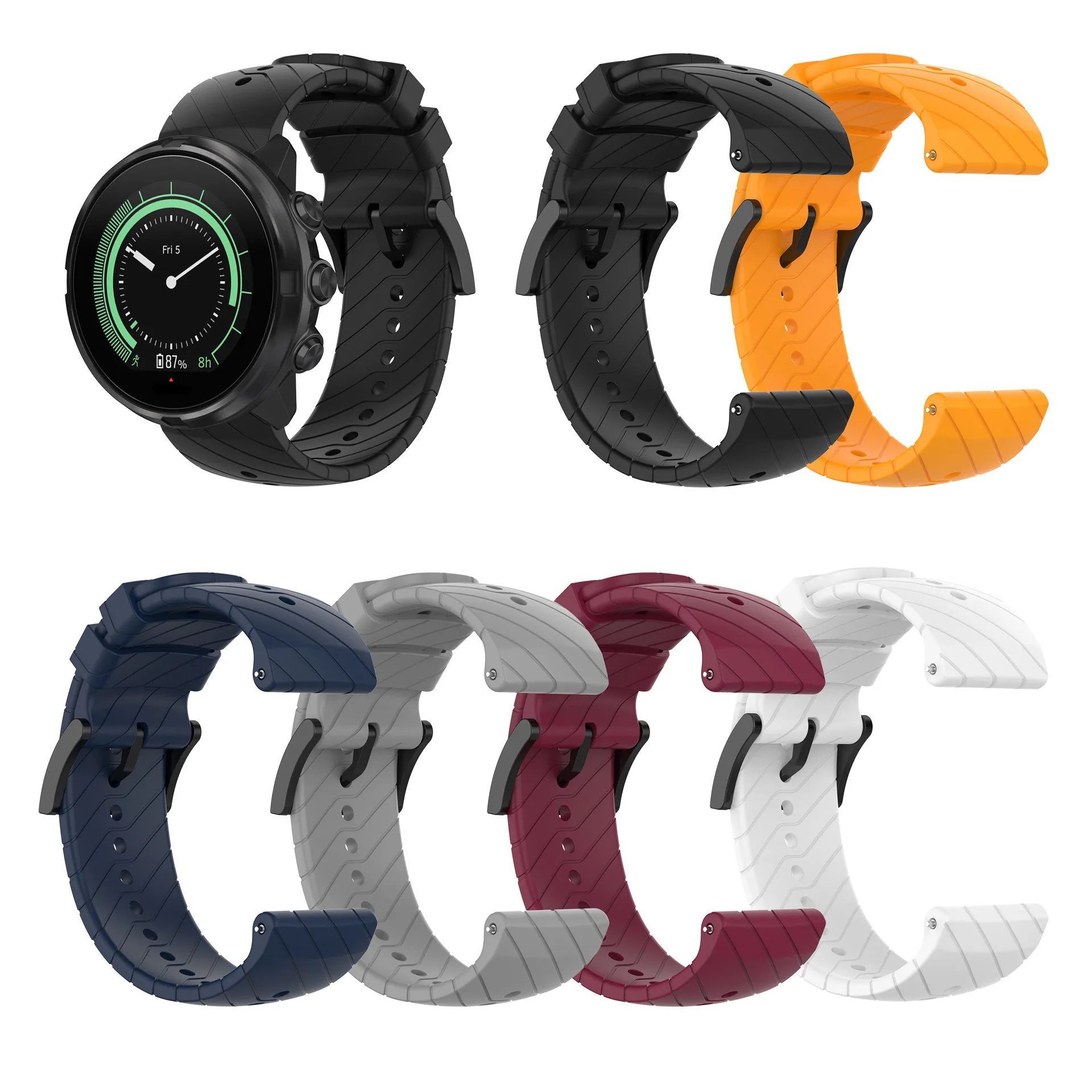 Cinturino In Silicone Da 24Mm Per Suunto 9/Suunto 9Baro/Suunto D5 50Mm Smartwatch Cinturino Sportivo In Gomma Bracciale Suunto Watch Series 9