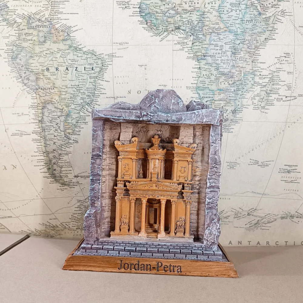 Famoso Edificio Hashemite Kingdom Of Jordan Petra Ancient City Figurine Model Toys Gift