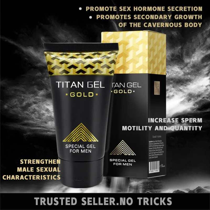 Huile Essentielle Titan Gel Gold, Crème D'Agrandissement Du Pennis, Crème Merdia Pour Pennis Masculin, Originale, 2 Pezzi Ces