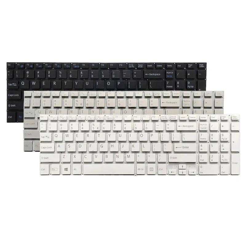 Tastiera Per Laptop Usa Per Sony Vaio Fit Muslimexmuslimatexplaid Svf15E Nero/Argento/Bianco