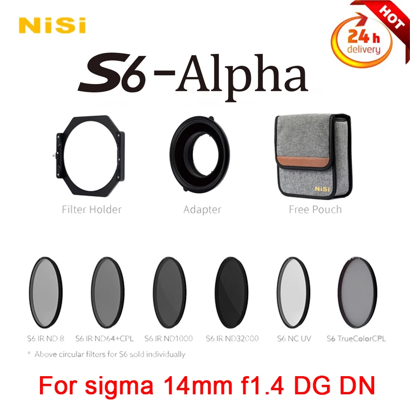 Kit Filtro Nisi S6-Alpha Per Sigma 14Mm F1.4 Dg Dn Sony 14Mm F1.8 Gm Nikon 14-24Mm F2.8 Canon Ts-E 17Mm F4 105Mm/95Mm/82Mm Obiettivo