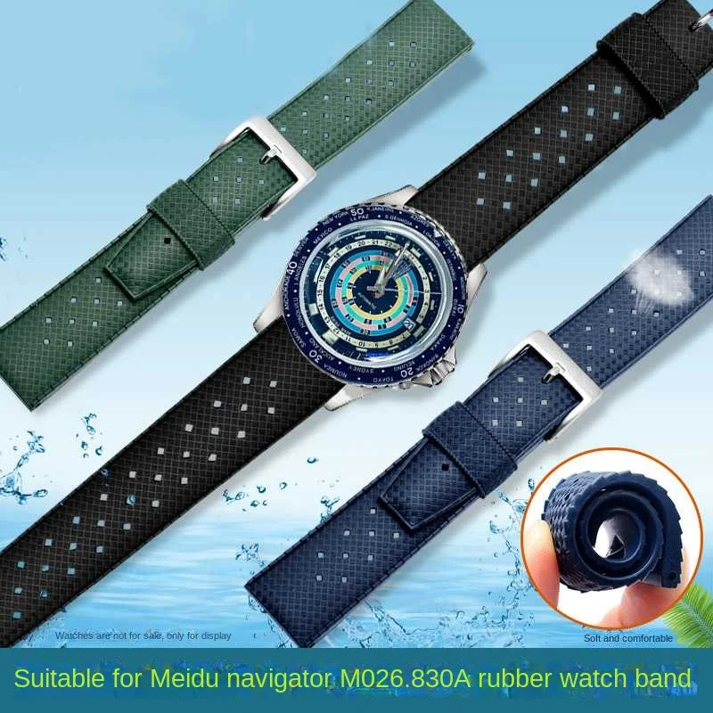 Adatto Per Cinturino In Silicone Mido Serie Mido Navigator M026.829/M026.830 Cinturino In Gomma 21Mm Nero Blu Arancione