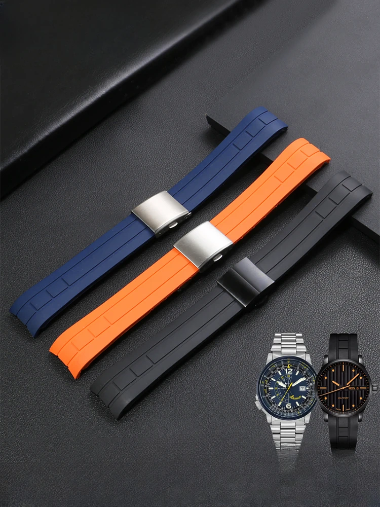 Cinturino In Silicone Per Mido Timone M005 Citizen Air Eagle Nero Arancione Interfaccia Arc Impermeabile Confortevole 22 23Mm Cinturino Dell'Orologio