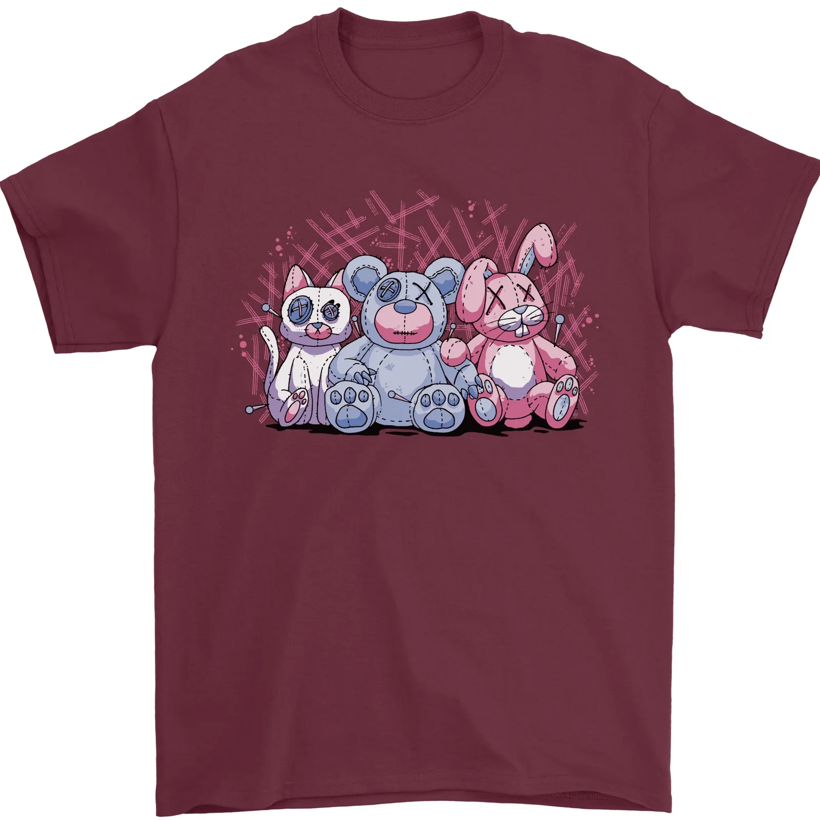 Zombie Cat Rabbit Bear Halloween Gothic 100% Cotone T-Shirt